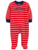 Red - Baby Brother 2-Way Zip Cotton Sleep & Play Pajamas