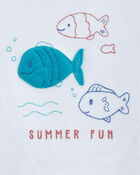 Toddler 2-Piece Fish Summer Fun Tee & Pull-On Shorts Set, image 3 of 4 slides