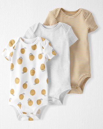 Baby 3-Pack Organic Cotton Bodysuits, 