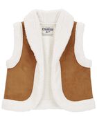 Toddler Fleece Vest - Brown, image 1 of 3 slides