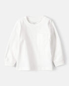 Baby Boy Long-Sleeve Pocket Tee - White, image 1 of 3 slides