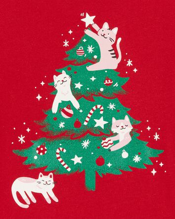 Kid Christmas Tree Long-Sleeves Graphic Tee, 