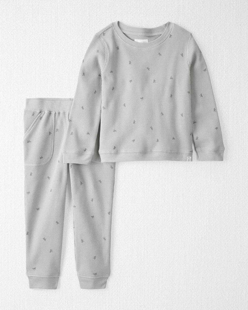 Toddler Waffle Knit Set Made with Organic Cotton in Bows
, image 1 of 4 slides