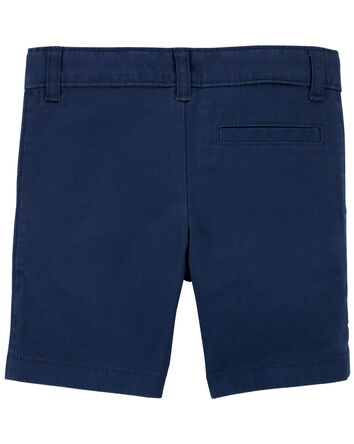 Toddler Blue Flat-Front Shorts, 