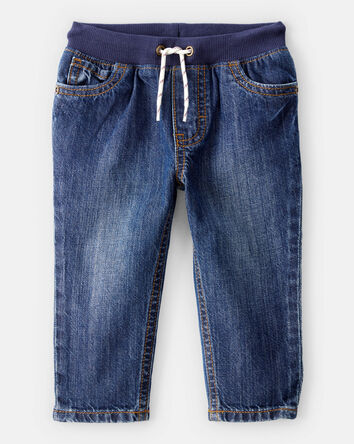 Baby Pull-On Denim Pants - Blue, 