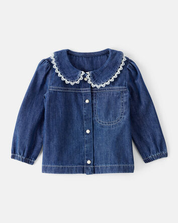 Baby Girl Western Denim Long-Sleeve Top - Blue, 