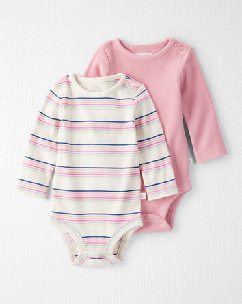 Baby Girl 2-Pack Organic Cotton Bodysuits, 