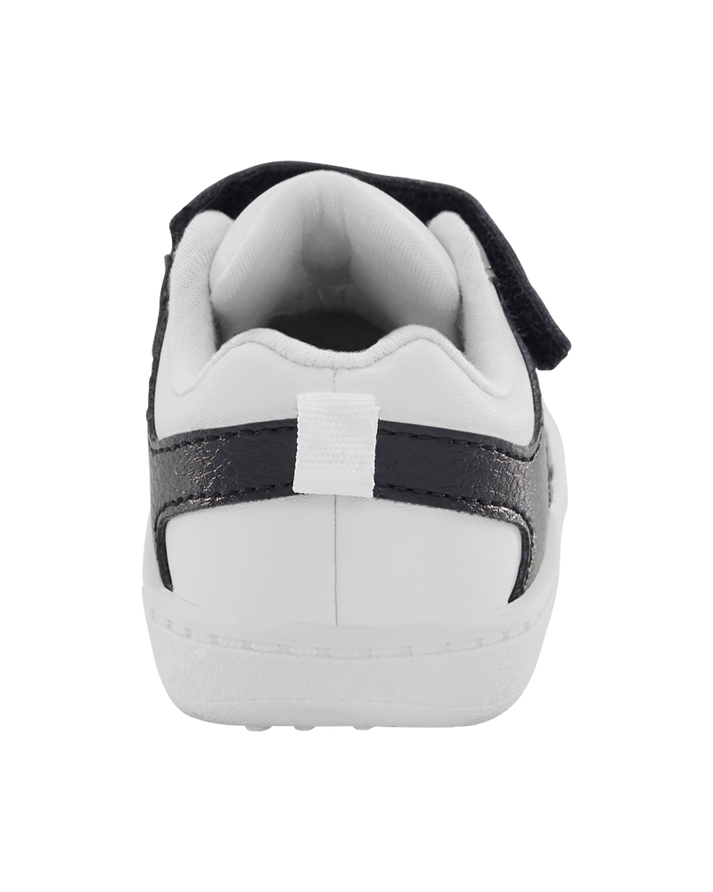 Baby Every Step® First Walker Faux Leather Fashion Sneakers - White/Black, image 3 of 7 slides