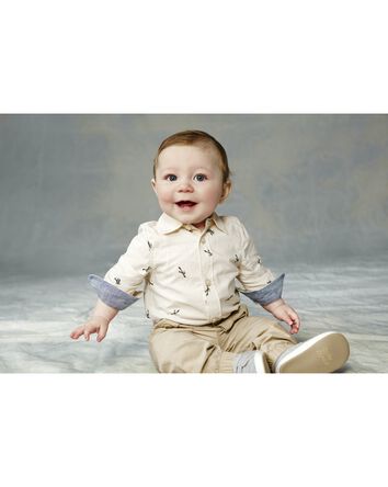 Baby Airplane Print Button-Front Bodysuit, 