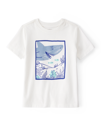 Toddler Boy Shark Short-Sleeve Graphic Tee - Ivory, 