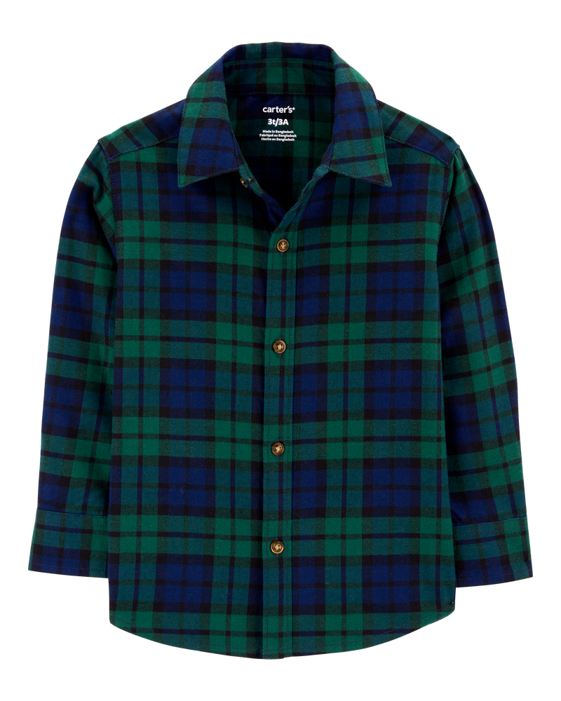 Toddler Plaid Twill Button-Down Shirt, image 2 of 4 slides