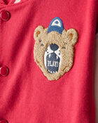 Toddler Boy Bear Long-Sleeve Varsity Fashion Jacket - Red, image 2 of 4 slides