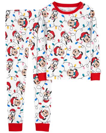 Kid 2-Piece Mickey Mouse Christmas 100% Snug Fit Cotton Pajamas, 