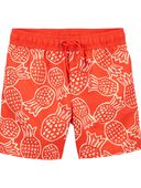 Orange - Kid Pineapple Swim Trunks