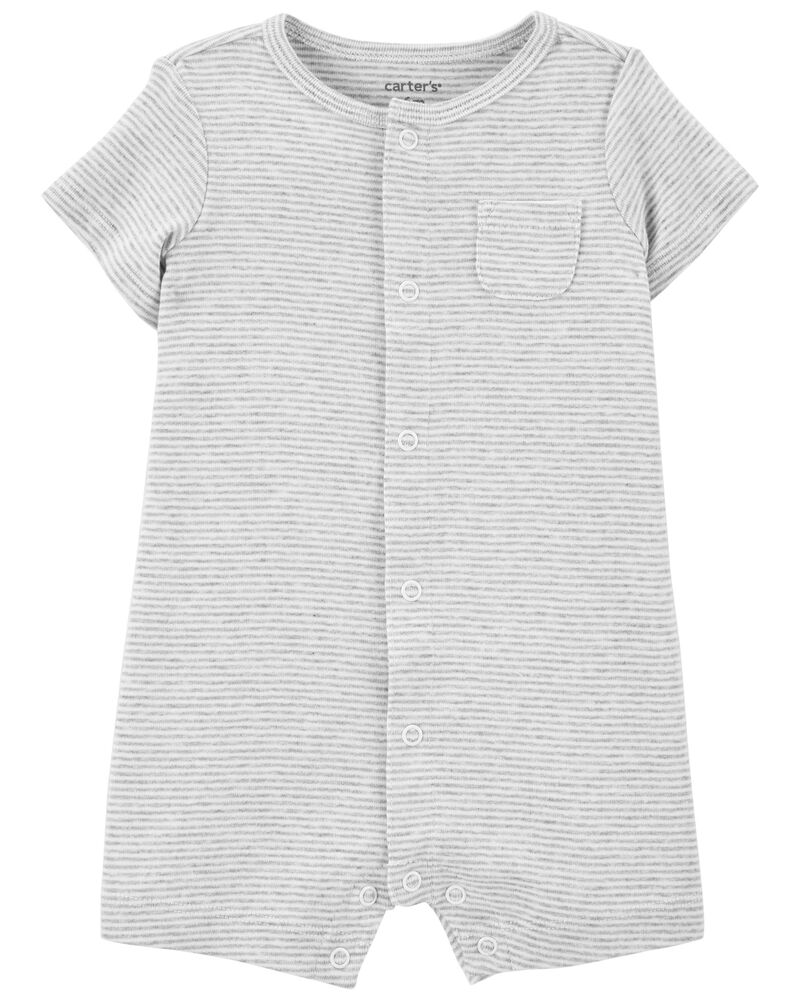 Baby Striped Snap-Up Romper, image 1 of 3 slides