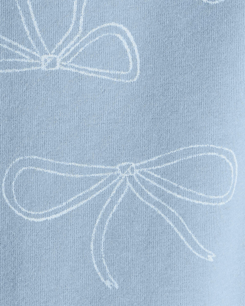 Kid Cotton Bow Stretch Leggings - Blue, image 3 of 4 slides