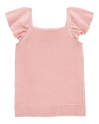 Baby Flutter-Sleeve Rib Tank - Pink, image 1 of 3 slides