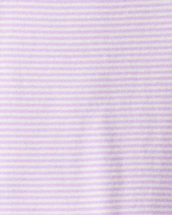 Toddler Girl Space Star Print 100% Cotton Long-Sleeve Snug Fit 4-Piece Pajamas - White/Purple, 