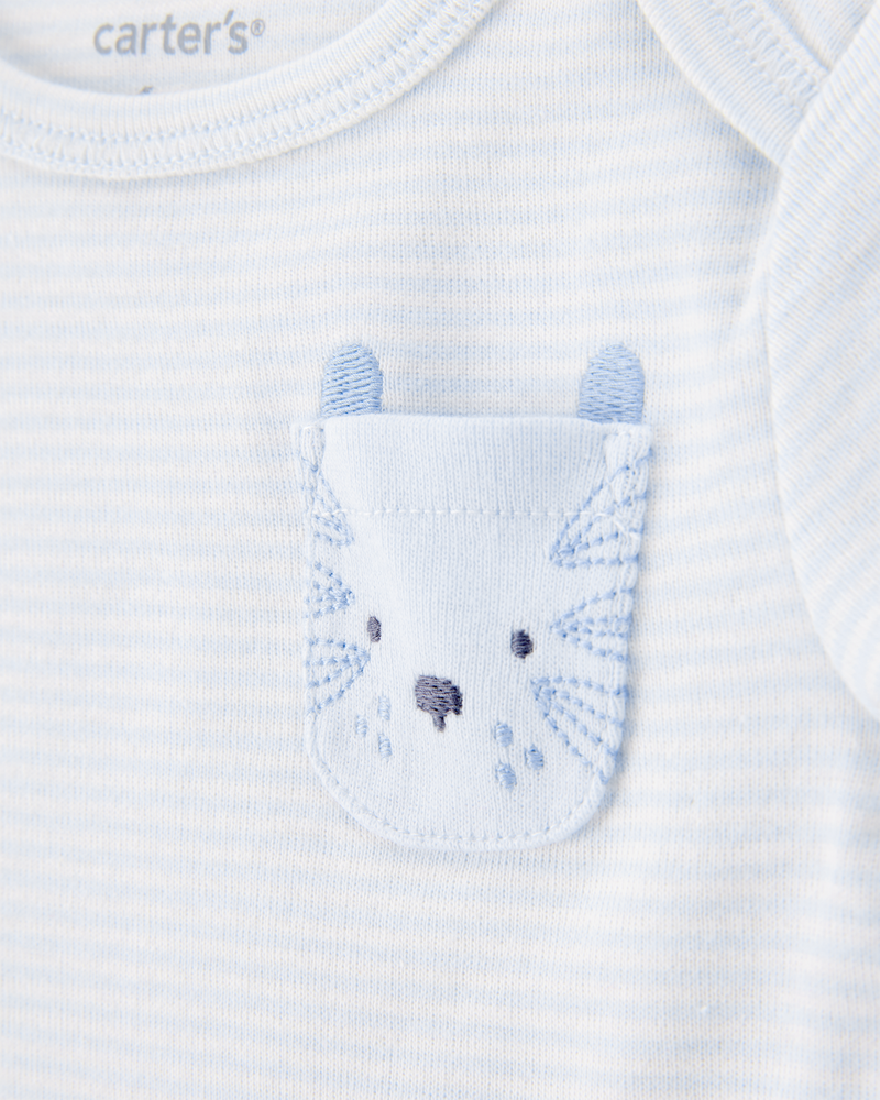 Baby 5-Pack Animals Short-Sleeve Cotton Bodysuits, image 9 of 10 slides