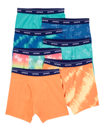 Toddler 7-Pack Cotton Tie-Dye Boxer Briefs Underwear - Blue/Orange, 