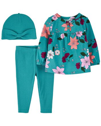Baby 3-Piece Floral Outfit Set, 
