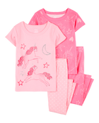 Toddler 4-Piece Unicorn Cotton Pajamas, image 1 of 4 slides