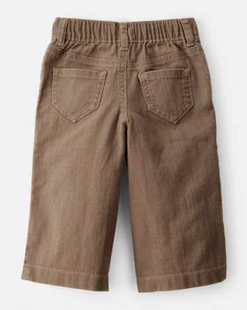 Baby Girl Drawstring Wide-Leg Pants - Brown, 