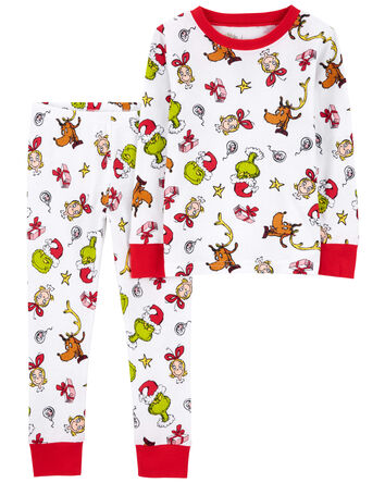 Toddler 2-Piece Christmas Grinch 100% Snug Fit Cotton Pajamas, 