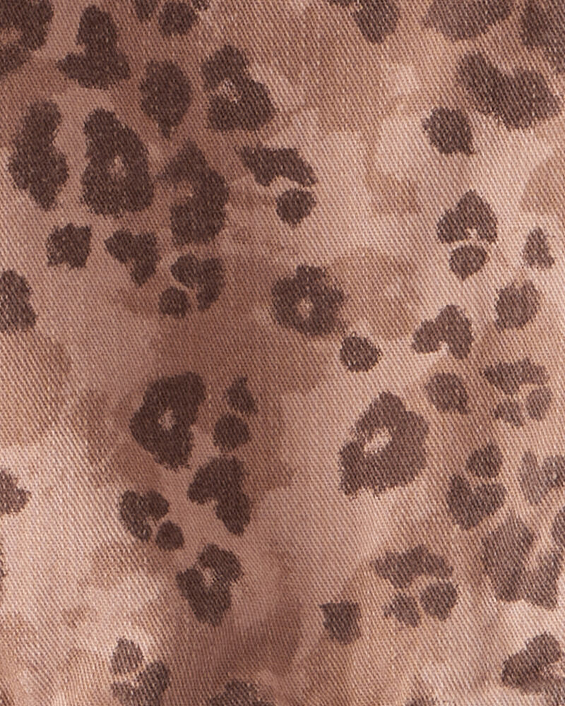 Girls Leopard Print Long-Sleeve Fashion Jacket - Brown, image 2 of 3 slides