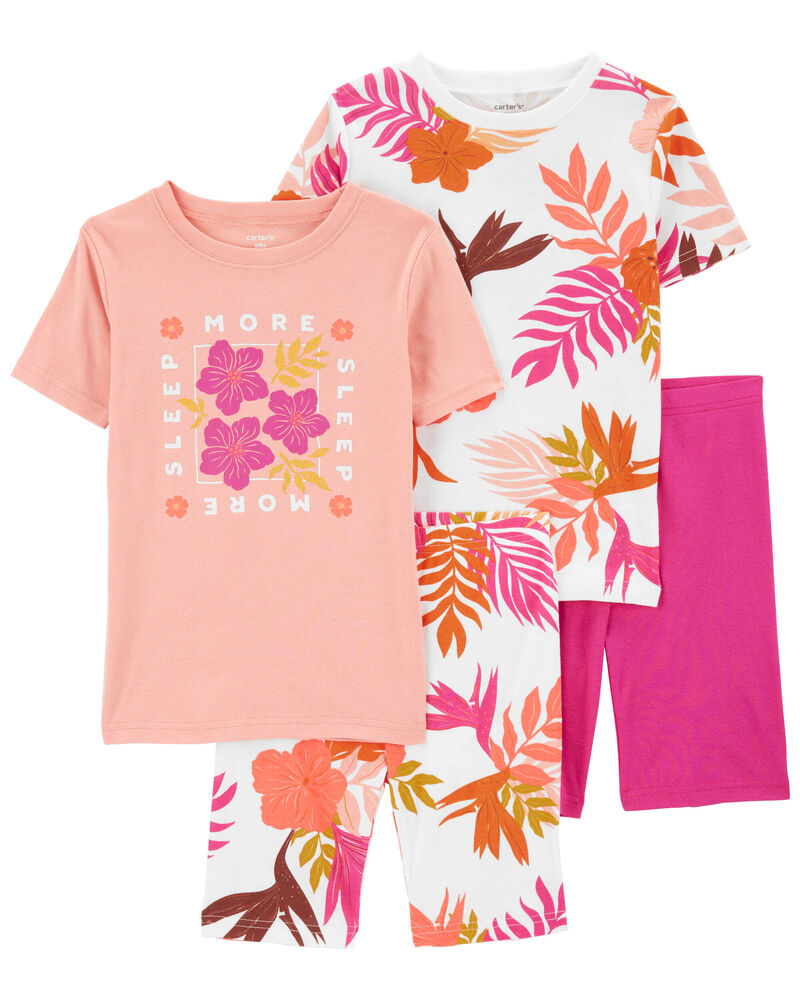 Kid 4-Piece Floral 100% Snug Fit Cotton Pajamas, image 1 of 3 slides
