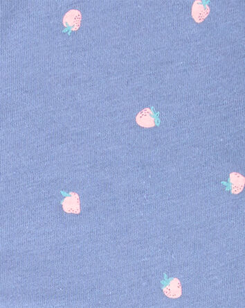 Baby Strawberry Print Button-Front Top, 