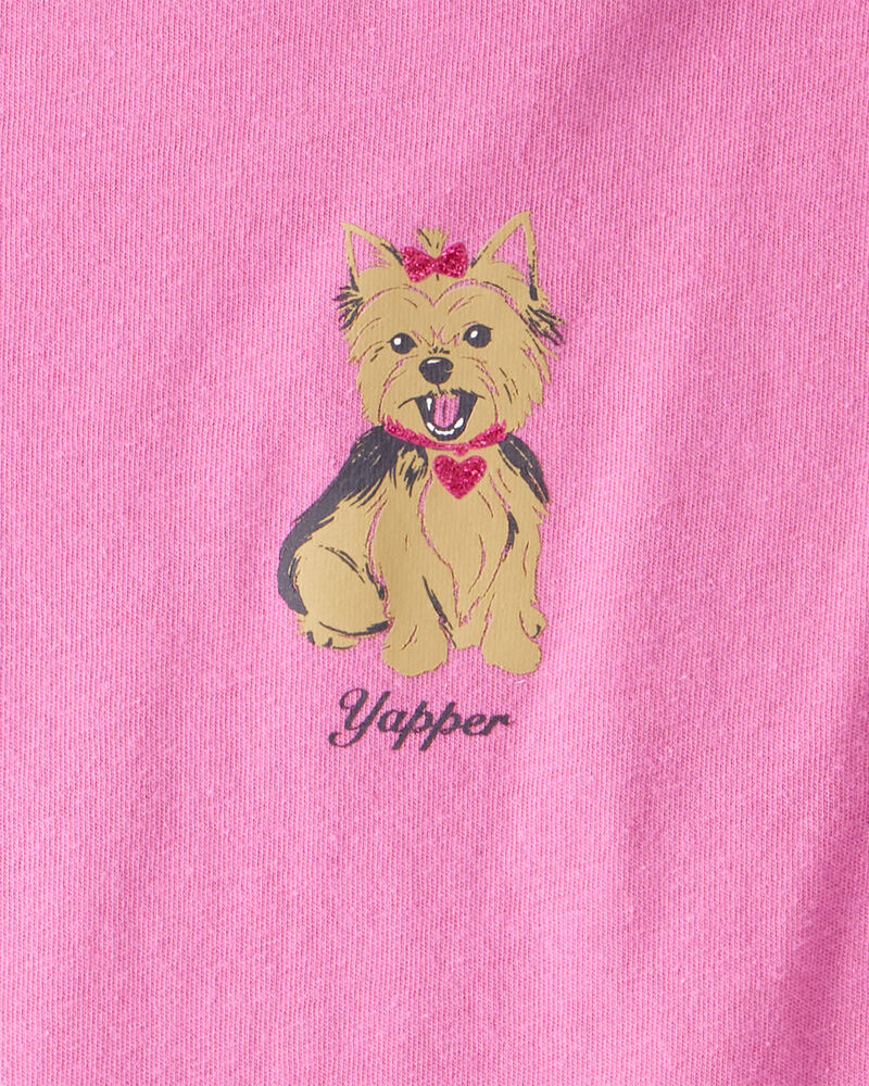 Girls Dog Short-Sleeve Graphic Tee - Pink, image 2 of 3 slides
