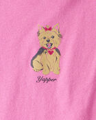 Girls Dog Short-Sleeve Graphic Tee - Pink, image 2 of 3 slides