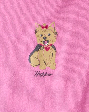Girls Dog Short-Sleeve Graphic Tee - Pink, 