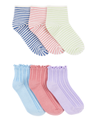 Girls 6-Pack Ankle Socks, image 1 of 2 slides