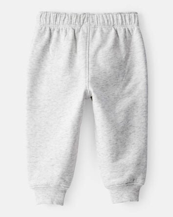 Baby Boy Solid Fleece Cotton Jogger - Grey, 