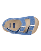 Baby Chambray Buckle Faux Cork Sandals, image 4 of 7 slides