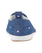 Baby Chambray Heart Slip-On Soft Shoes, image 3 of 7 slides