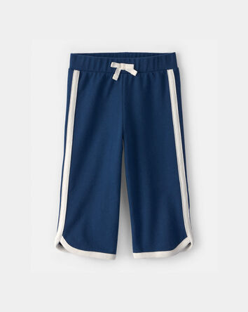 Baby Girl French Terry Wide-Leg Pants - Blue, 