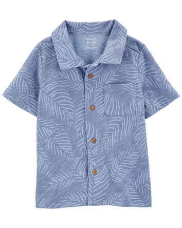 Toddler Palm Tree Button-Front Shirt, 