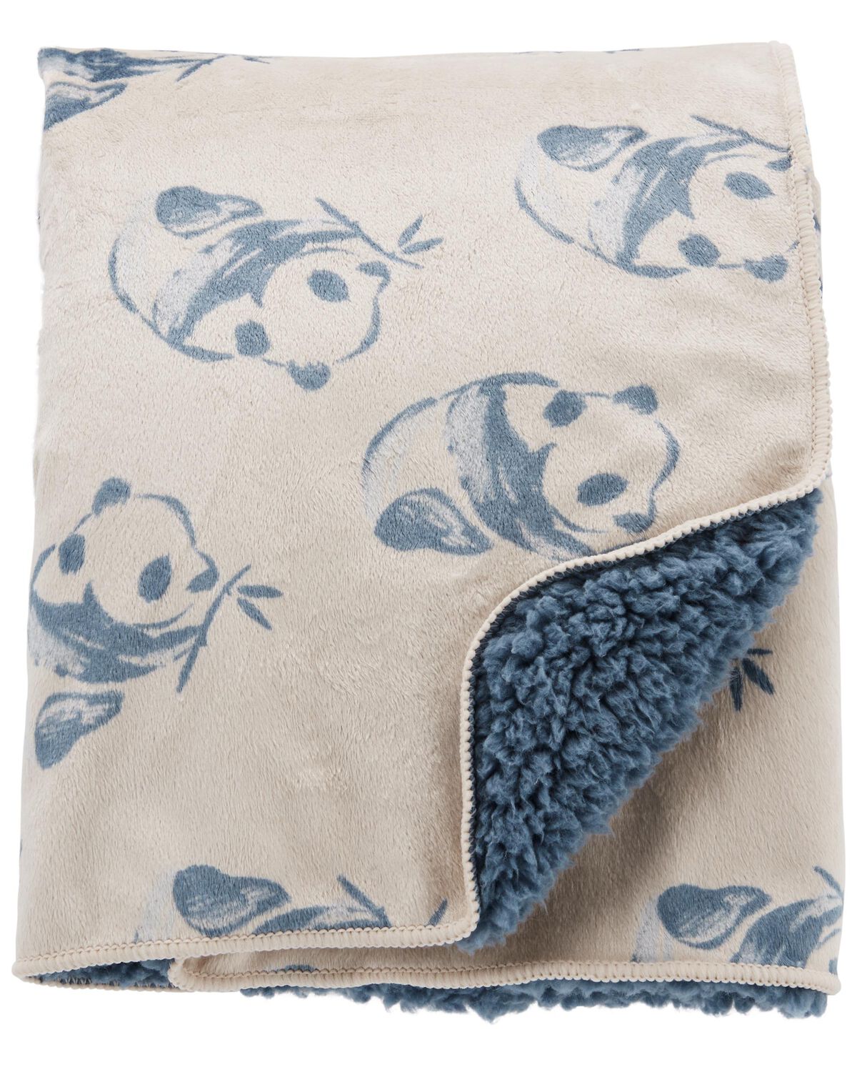 Blue Baby Plush Panda Blanket