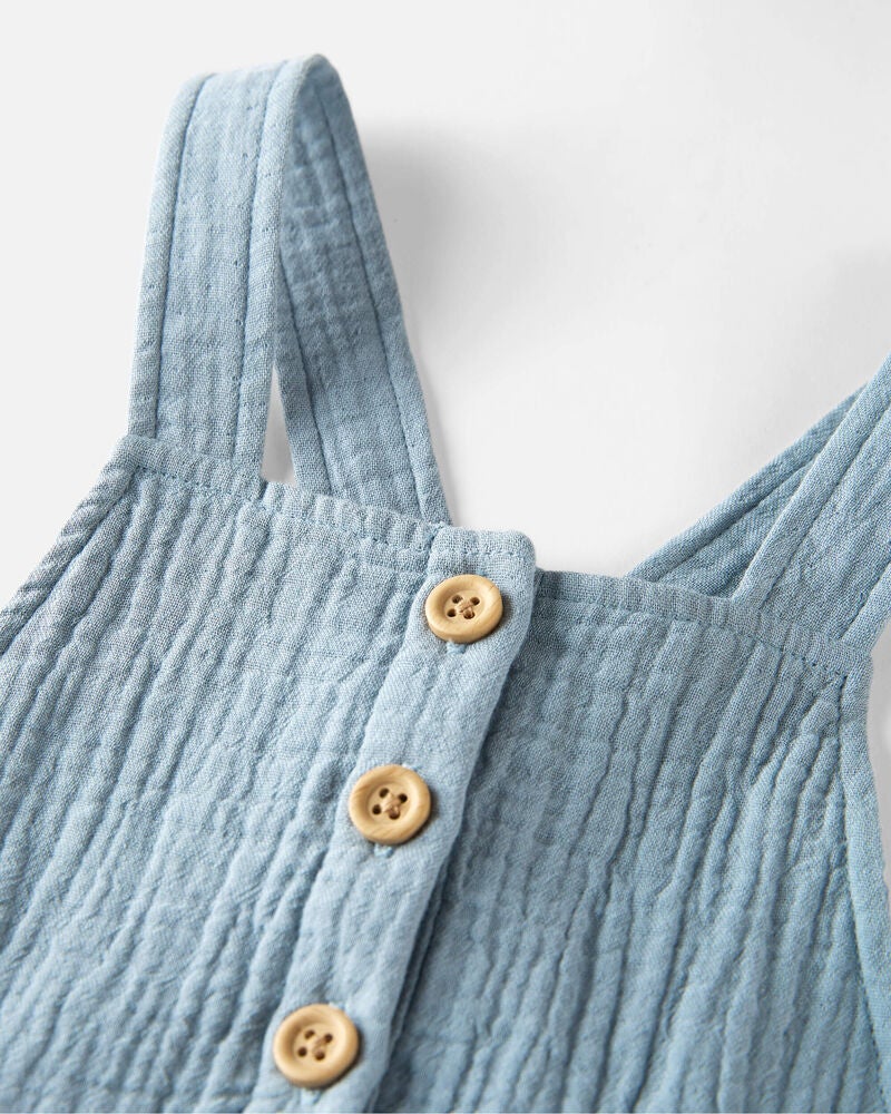 Toddler Organic Cotton Gauze Overalls, image 4 of 6 slides