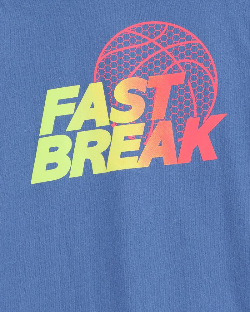 Kid Fast Break Short-Sleeve Graphic Tee - Blue, image 2 of 3 slides