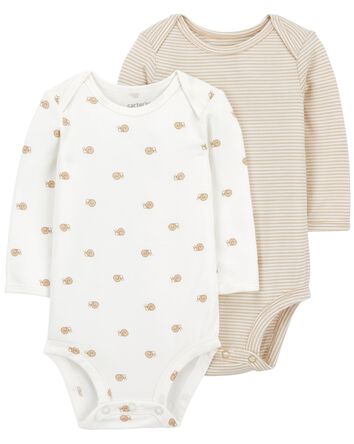 Baby 2-Pack PurelySoft Long-Sleeve Bodysuits, 