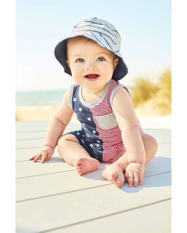 Baby 4th Of July Cotton Romper