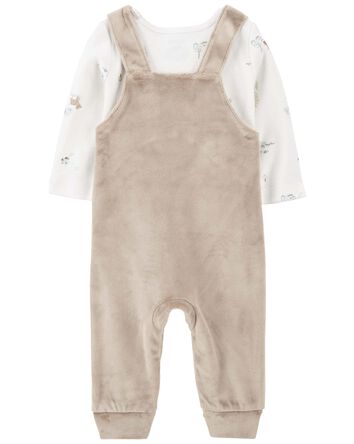 Baby 2-Piece Bear Long-Sleeve Tee & Coverall Set, 