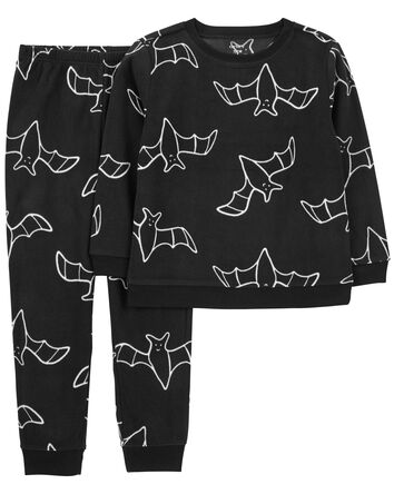Kid 2-Piece Halloween Bats Fleece Outfit Set, 
