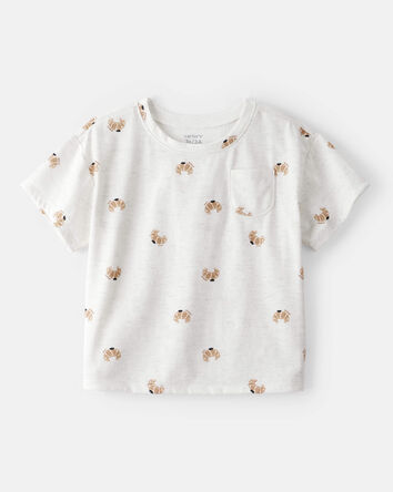 Toddler Girl Pastry-Print Short-Sleeve Pocket Tee - Heather Grey, 