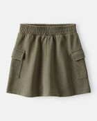 Girls French Terry Cargo Skort - Green, image 1 of 4 slides