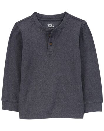 Baby Drop Needle Long-Sleeve Henley Tee, 